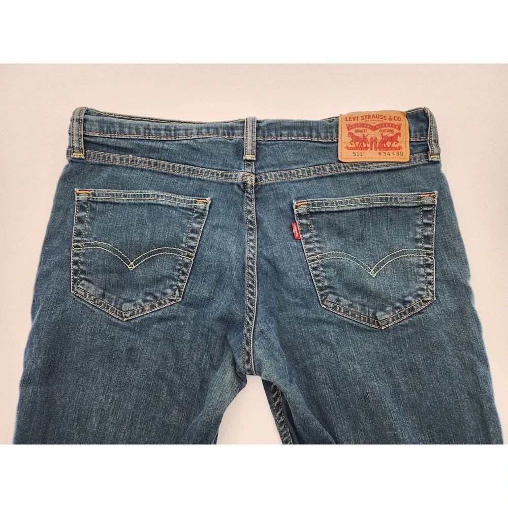 Levi's‎ 511 Jeans Mens 34x30 Blue Slim Fit Dark Wash Denim